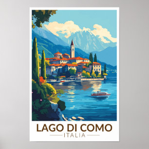 Lago di Como Italien Lombardei Reise Kunst Vintage Poster