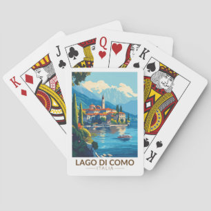 Lago di Como Italien Lombardia Reise Kunst Vintage Spielkarten