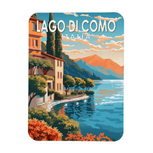 Lago di Como Italien Reise Kunst Vintage Magnet