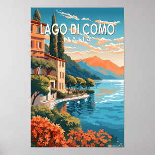Lago di Como Italien Reise Kunst Vintage Poster