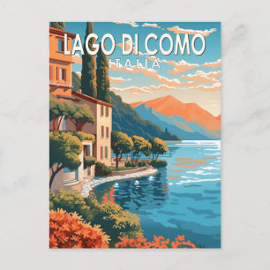 Lago di Como Italien Reise Kunst Vintage Postkarte