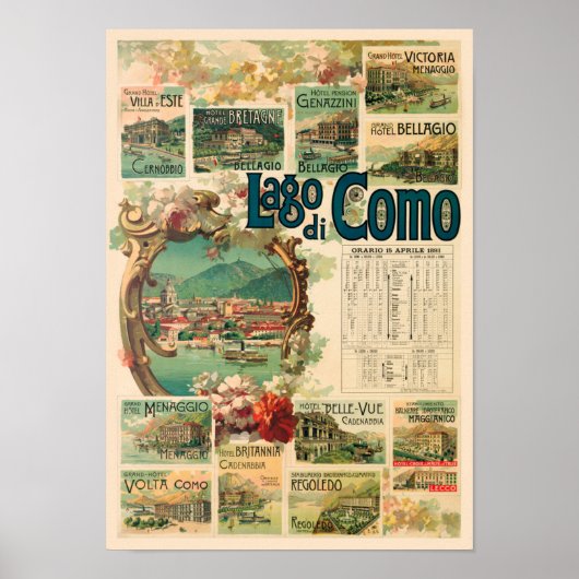 Lago di Como Italien Vintage Poster 1893 (Vorne)