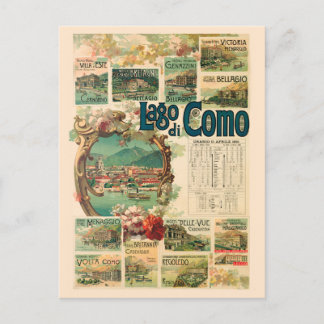 Lago di Como Italy Vintage Poster 1893 Postkarte