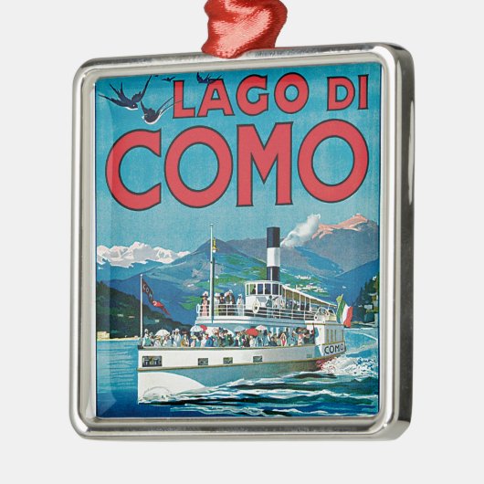 Lago di Como Silbernes Ornament (Links)