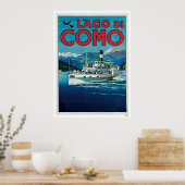 "Lago di Como" Vintages italienisches Reiseplakat Poster (Küche)