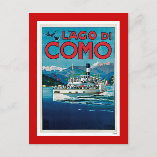 "Lago di Como" Vintages italienisches Reiseplakat Postkarte