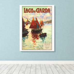 Lago di Garda, Gardasee, Italien Vintage Reise, L Leinwanddruck
