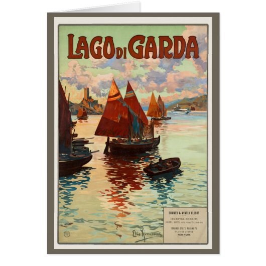 Lago di Garda, Gardasee, Italien Vintage Travel, L (Vorne)