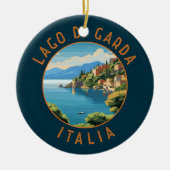 Lago di Garda Italia Retro Distressed Circle Keramik Ornament (Vorne)