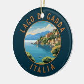 Lago di Garda Italia Retro Distressed Circle Keramik Ornament (Links)