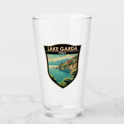 Lago di Garda Italia Travel Art Vintage Glas (Vorderseite)