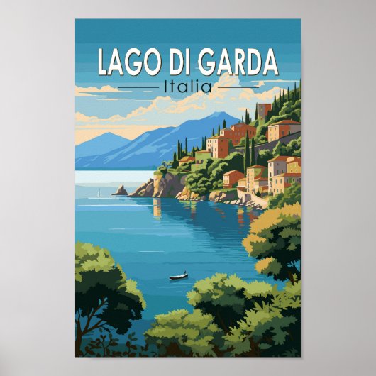 Lago di Garda Italia Wandern Vintag Poster (Vorne)