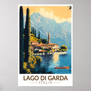 Lago di Garda Italia Wandern Vintag Poster