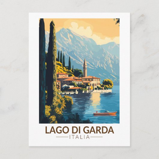 Lago di Garda Italia Wandern Vintag Postkarte (Vorderseite)