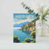 Lago di Garda Italia Wandern Vintag Postkarte (Stehend Vorderseite)