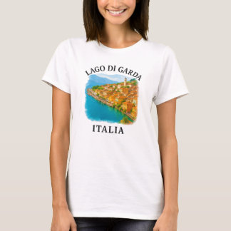 Lago di Garda Italia Wasserfarben Landschaftliche T-Shirt