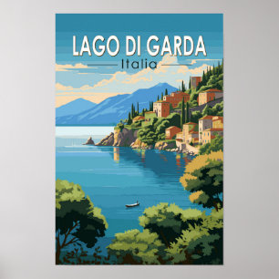 Lago di Garda Italien Reise Kunst Vintage Poster