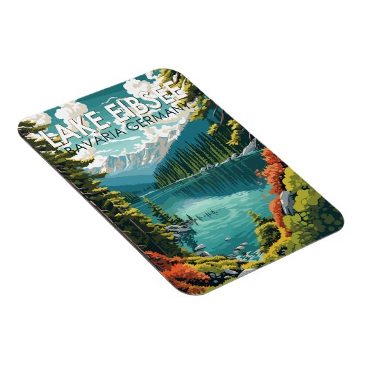 Lago Eibsee Deutschland Reisen Vintag Magnet (Rechte Seite)