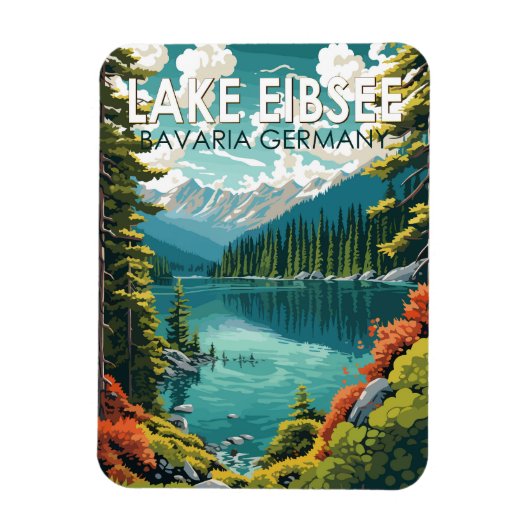 Lago Eibsee Deutschland Reisen Vintag Magnet (Vertikal)