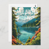 Lago Eibsee Deutschland Reisen Vintag Postkarte (Vorne/Hinten)