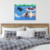 Lago Fun Labradors Painting Leinwanddruck (Insitu (Schlafzimmer))