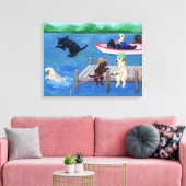 Lago Fun Labradors Painting Leinwanddruck (Insitu (Wohnzimmer))