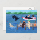 Lago Fun Labradors Painting Postkarte (Vorne/Hinten)