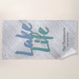 Lago Life mit Name und Lage Holzsteg Strandtuch