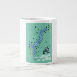 Lago Maggiore Italien - Schweiz Karte Jumbo-Tasse