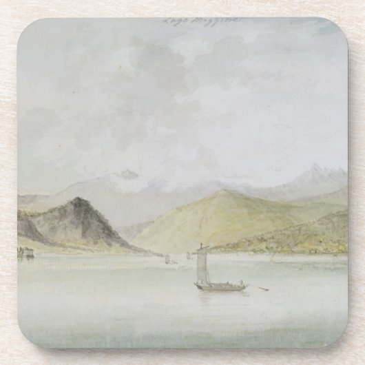 Lago Maggiore (w/c, Stift, Tinte und Graphit auf Getränkeuntersetzer (Vorderseite)
