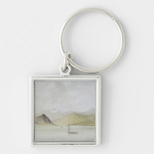 Lago Maggiore (w/c, Stift, Tinte und Graphit auf Schlüsselanhänger