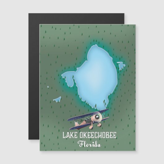 Lago Okeechobee Florida Karte. Magnetkarte (Vorne/Hinten)