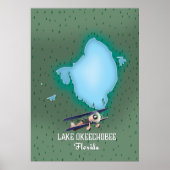 Lago Okeechobee Florida Karte. Poster (Vorne)