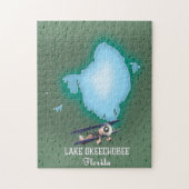 Lago Okeechobee Florida Karte. Puzzle (Vertikal)
