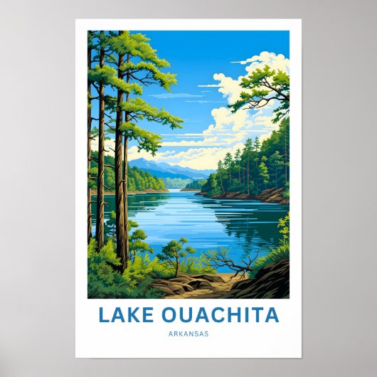 Lago Ouachita Arkansas Travel Print Poster (Vorne)