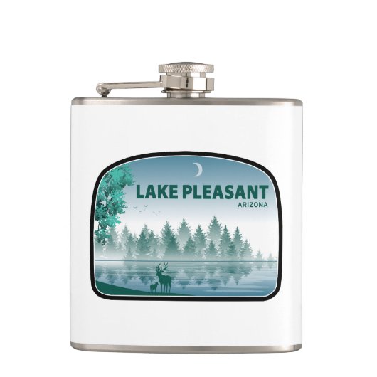 Lago Pleasant Arizona Deer Flachmann (Vorderseite)