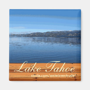 Lago Tahoe rustikales Holzschild künstlerischer Ma Magnet