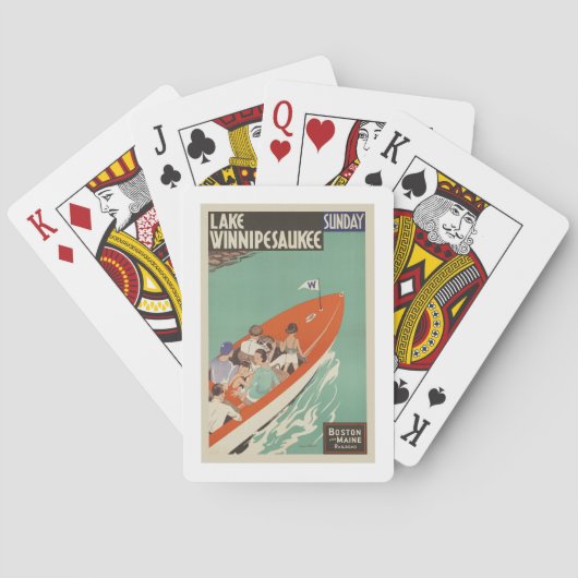 Lago Winnipesaukee NH Bahnbetrieb und Bergstation  Spielkarten (Rückseite)