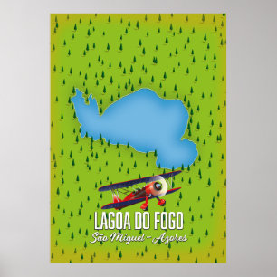 Lagoa do Fogo São Miguel Azoren Karte Poster
