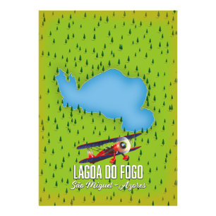 Lagoa do Fogo São Miguel Azores Karte Fotodruck
