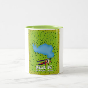Lagoa do Fogo São Miguel Azores Karte Zweifarbige Tasse