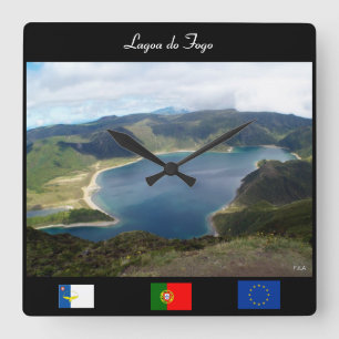 Lagoa do Fogo Wall Clock Quadratische Wanduhr