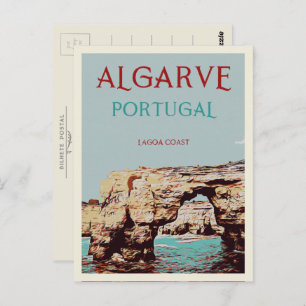Lagoa Küste Abbildung Algarve Portugal Postcard Postkarte