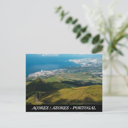 Lagoa und Ponta Delgada Postkarte (Stehend Vorderseite)