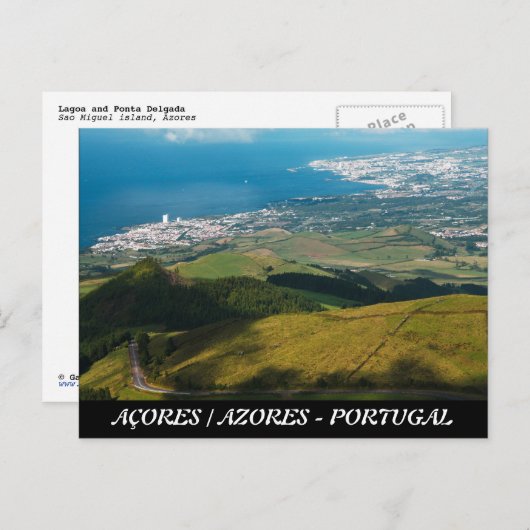 Lagoa und Ponta Delgada Postkarte (Vorne/Hinten)