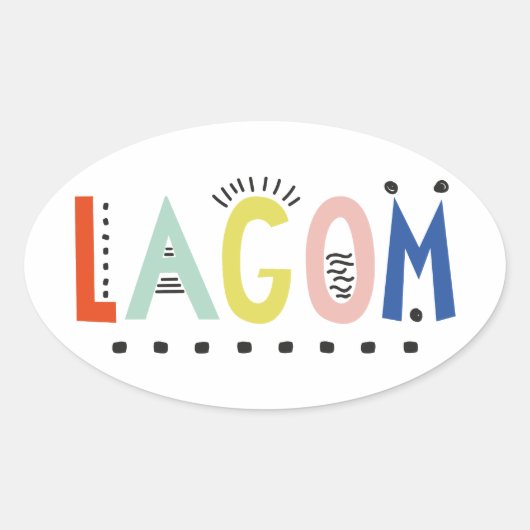 Lagom Colors Oval Sticker (Vorderseite)