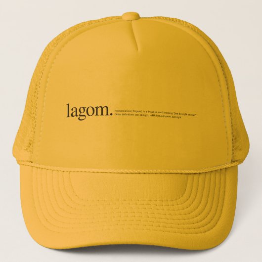 Lagom Definition Trucker Hat Truckerkappe (Vorderseite)