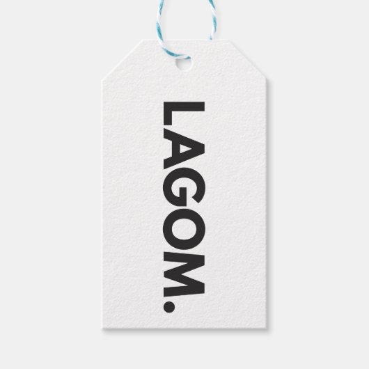 LAGOM. Schwarz und Weiß Geschenkanhänger (Vorderseite)
