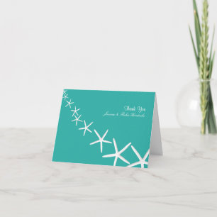 Lagoon Blue Starfish Wedding Vielen Dank Anmerkung Dankeskarte