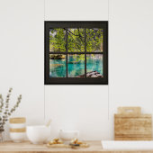 Lagoon, Lake View Imitate Fenster Illusion Schwarz Poster (Küche)
